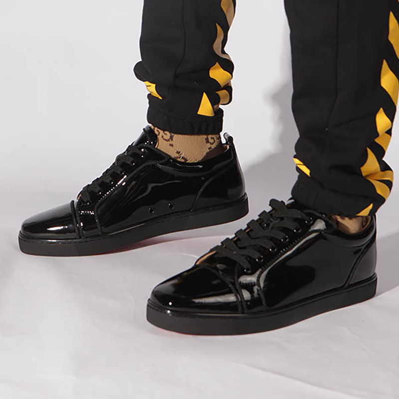 Ch**an louboutin limited version l**is junior men''s flat low top sneaker