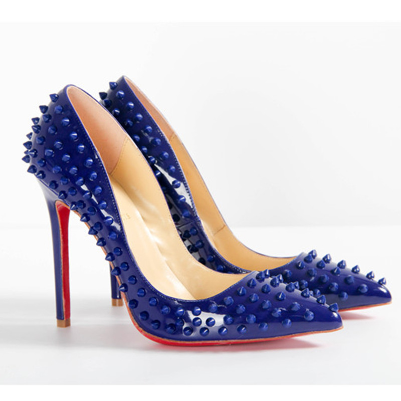 made to order!!! Ch**an louboutin super perfect follies spikes blue heel made to order