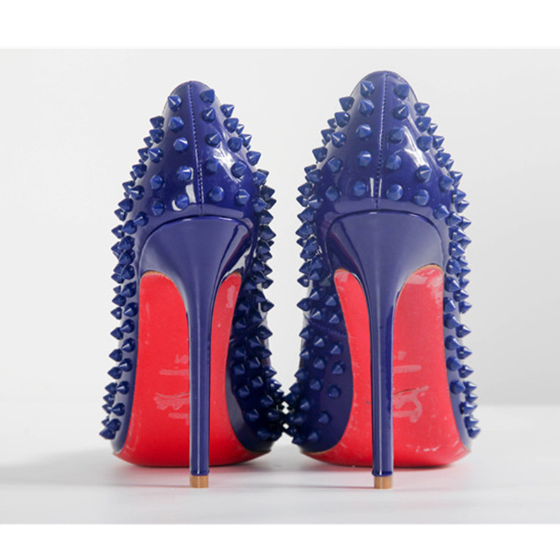 made to order!!! Ch**an louboutin super perfect follies spikes blue heel made to order