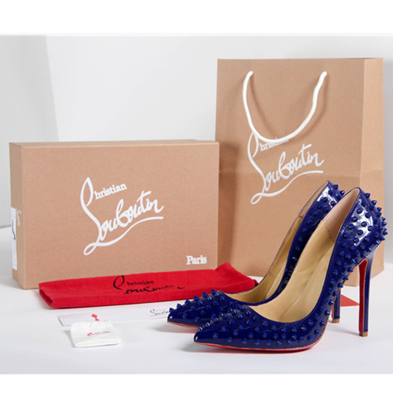 made to order!!! Ch**an louboutin super perfect follies spikes blue heel made to order