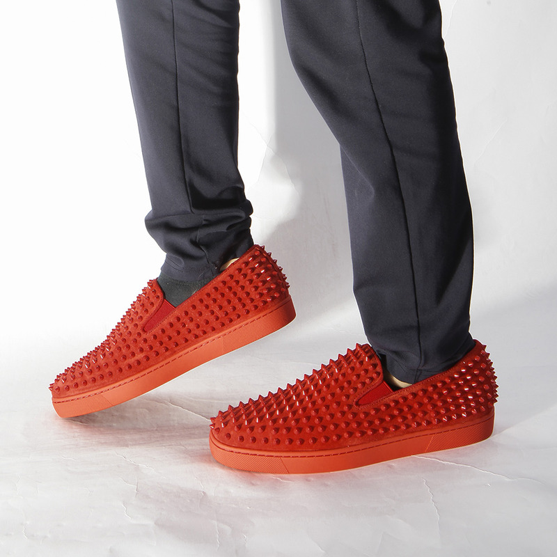 Ch**an louboutin limited version roller-boat spikes men