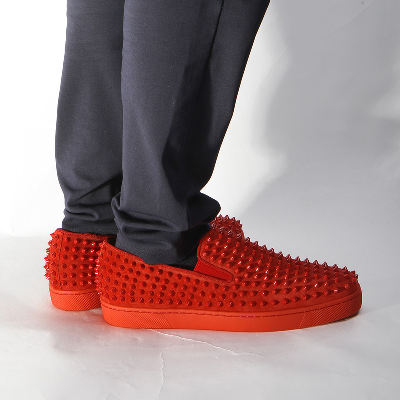 Ch**an louboutin limited version roller-boat spikes men