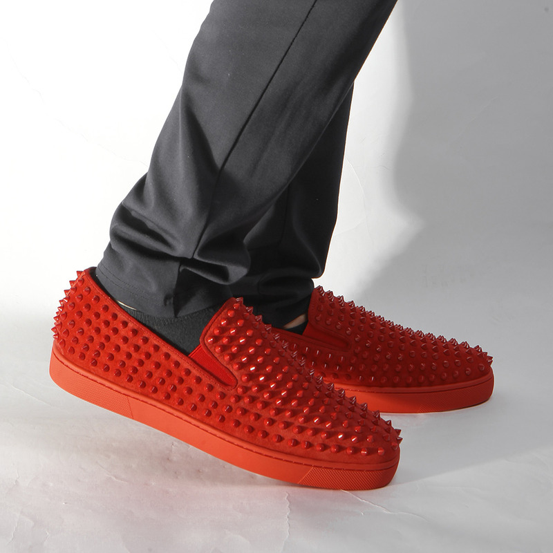 Ch**an louboutin limited version roller-boat spikes men