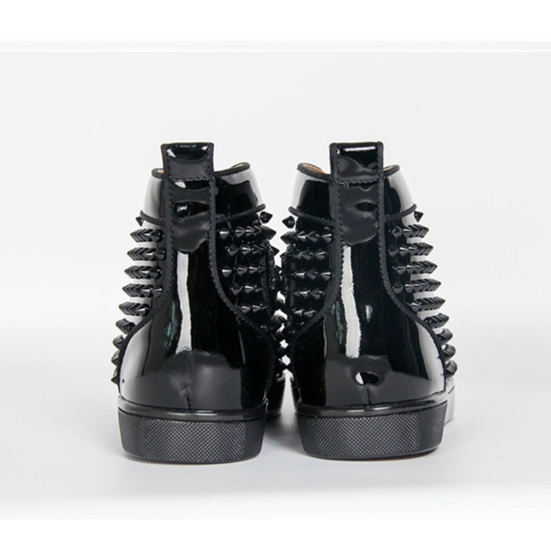 Ch**an louboutin in stock!!! limited version black l**is spikes mens flat sneaker