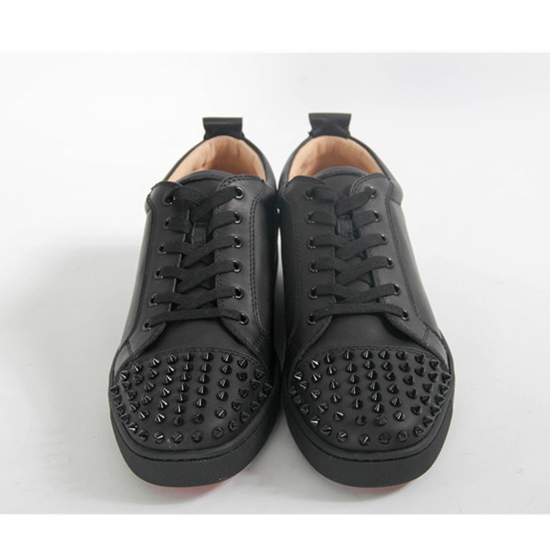 Ch**an louboutin limited version black leather l**is spikes men