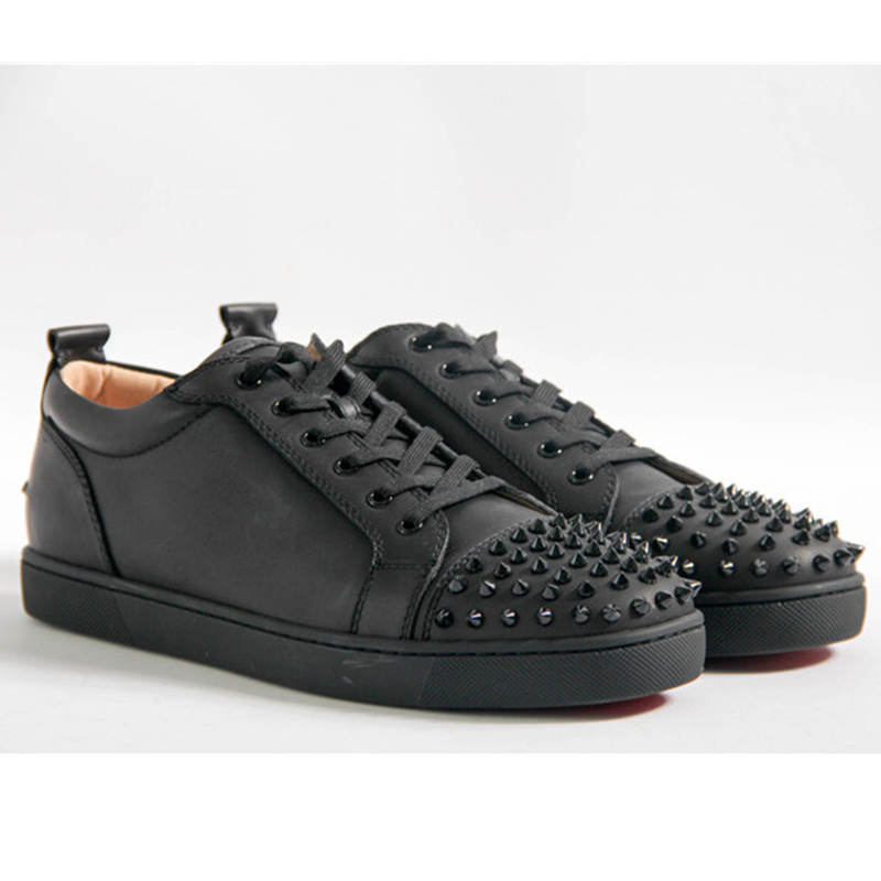 Ch**an louboutin limited version black leather l**is spikes men