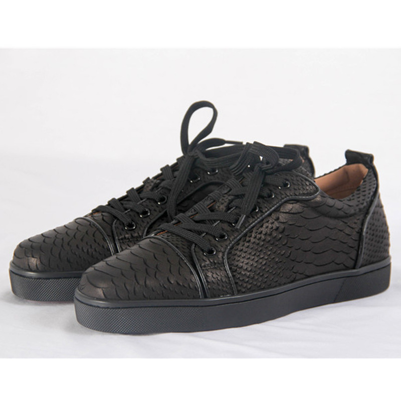 [made  to order] Ch**an louboutin super perfect black snake low sneakers