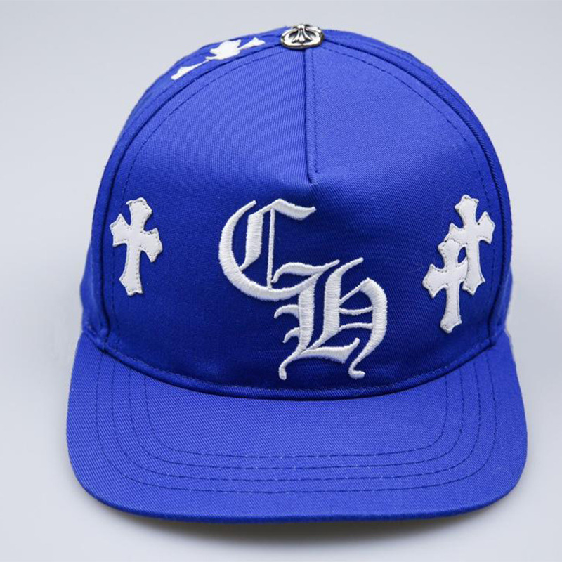 Chrome Heart Cross Patch Baseball Hat Blue