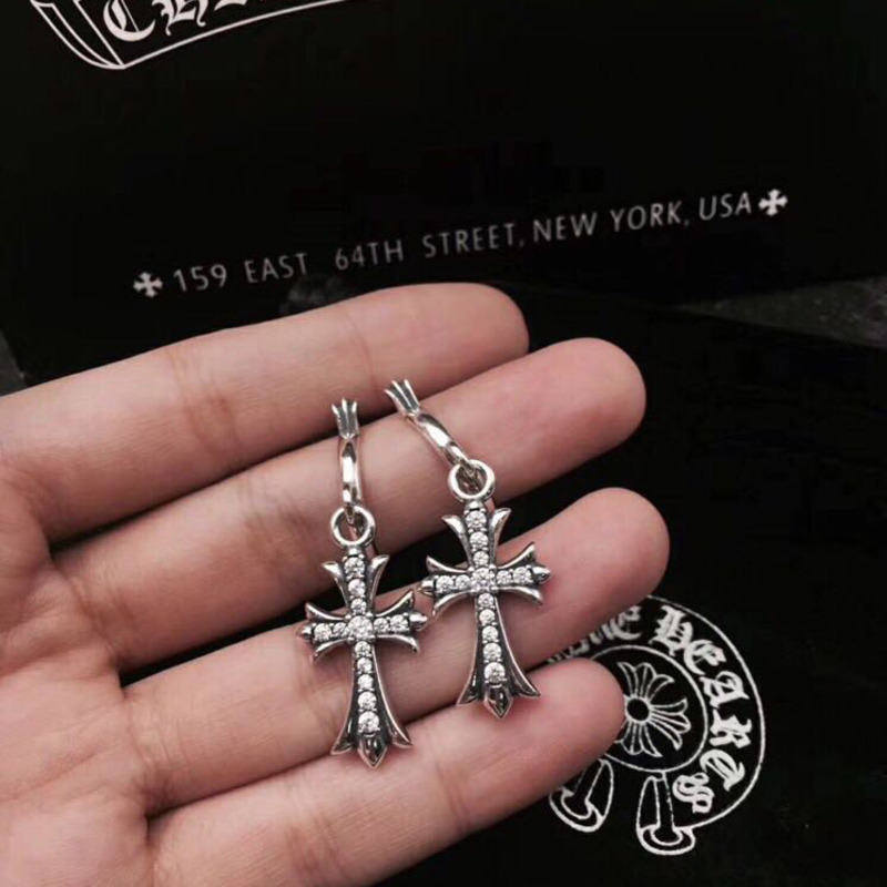 Chrome Heart Cross Earrings