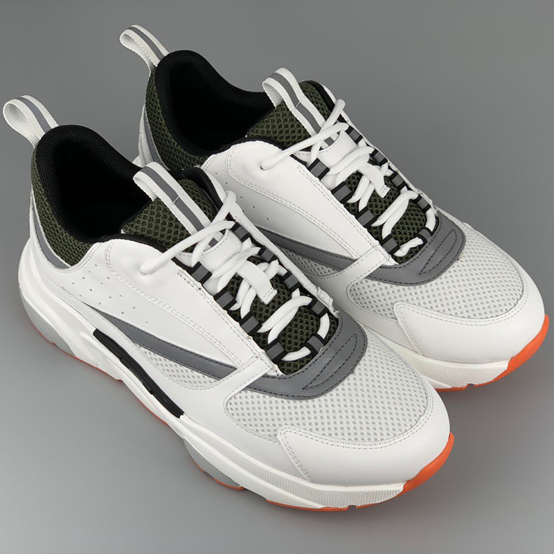 D*or "b22" sneaker in grey technical knit and white, white calfskin