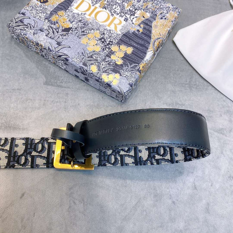 D*or blue oblique jacquard belt