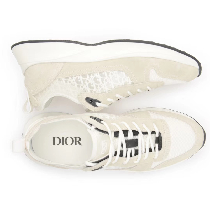 D*or b25 runner sneaker in D*or oblique white suede