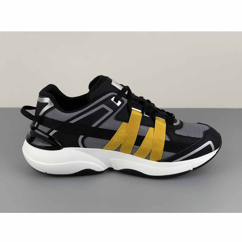 D*or "b24 runtek" sneaker in black/yellow technical canvas