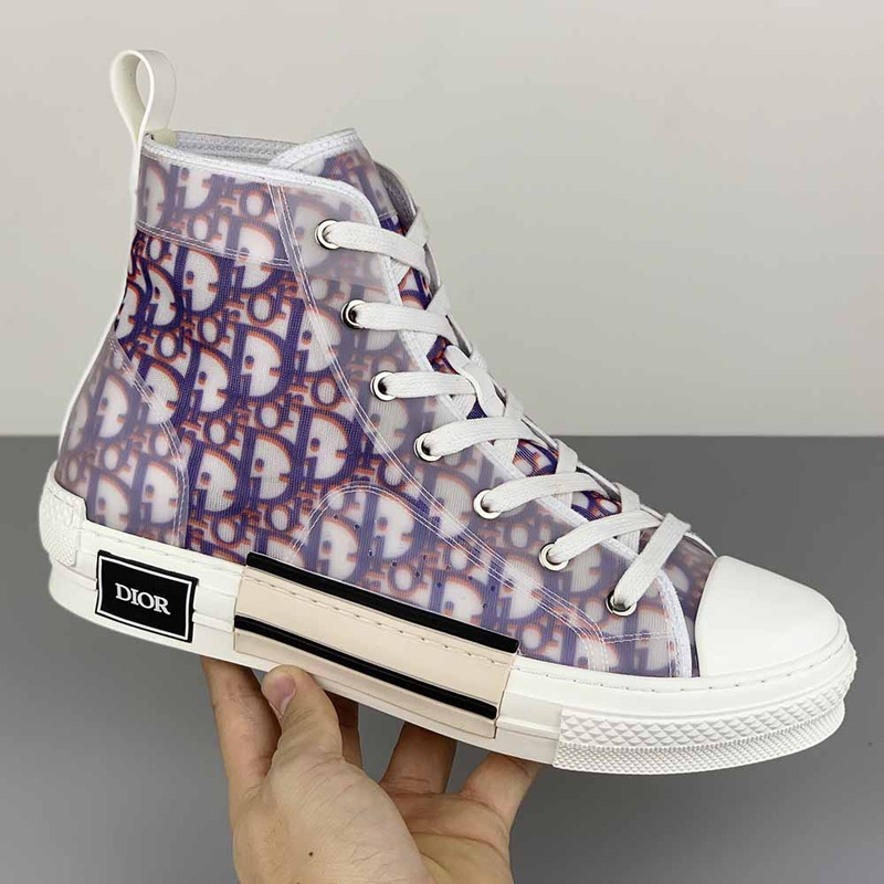 D*or b23 high-top sneakers in purple and red D*or oblique