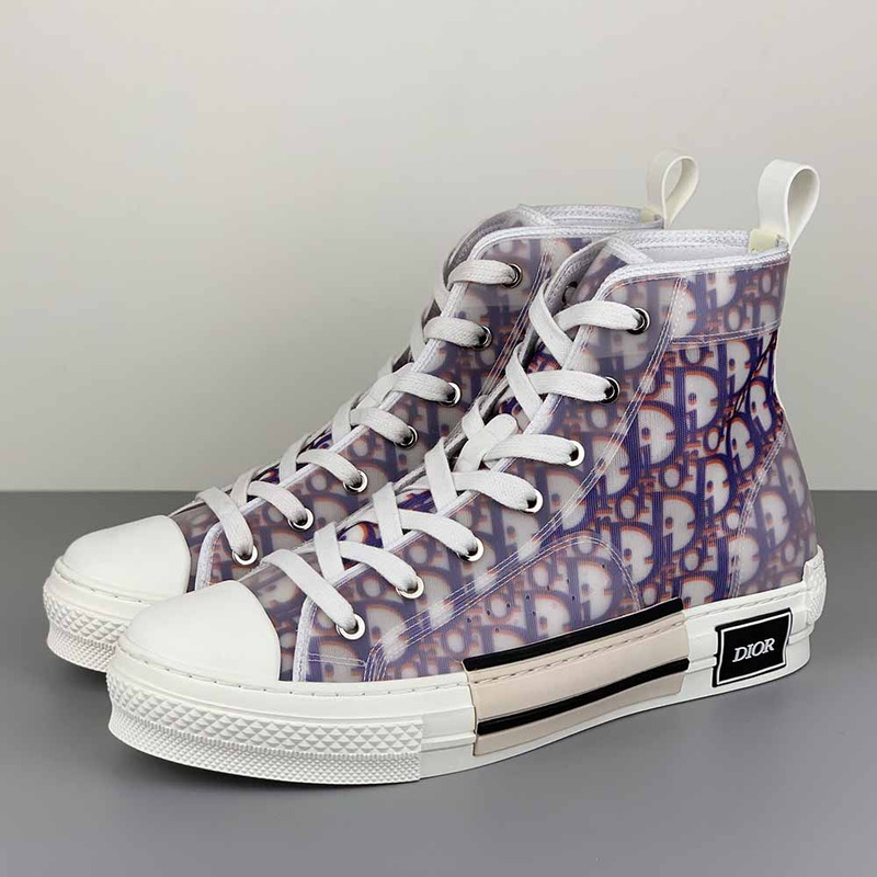 D*or b23 high-top sneakers in purple and red D*or oblique