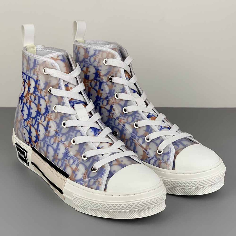 D*or b23 high-top sneakers in blue and red D*or oblique