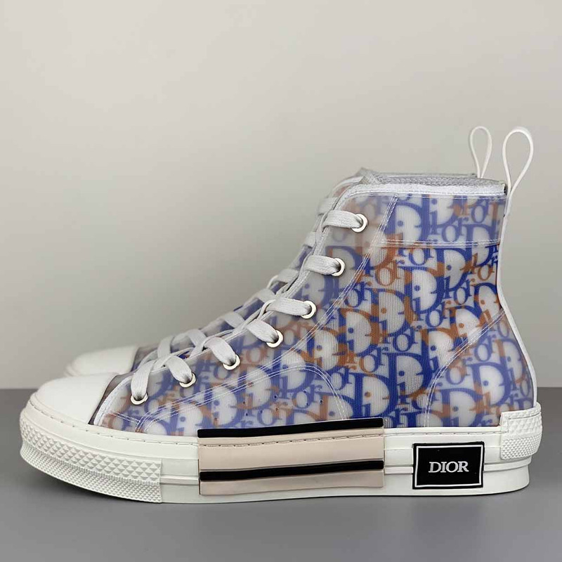 D*or b23 high-top sneakers in blue and red D*or oblique