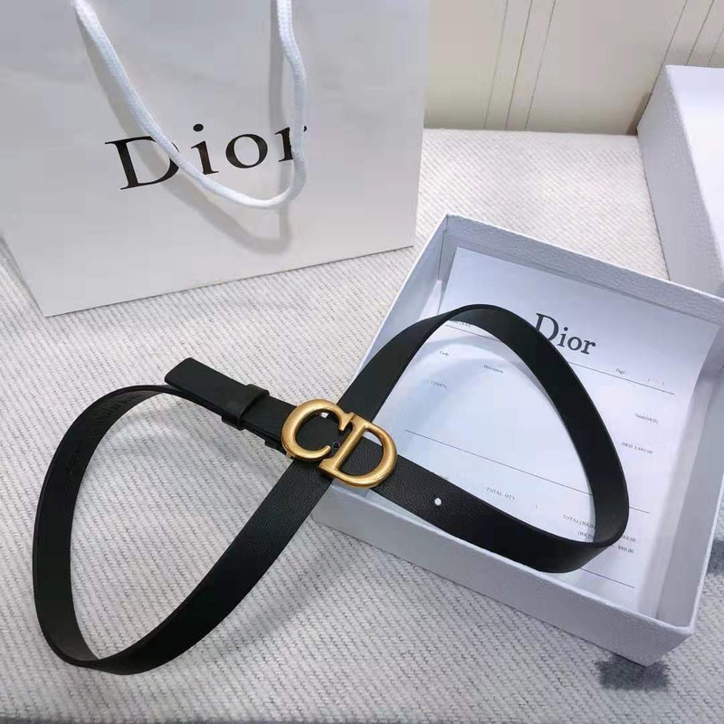 D*or saddle black calfskin belt