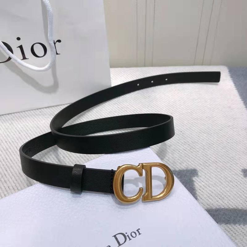 D*or saddle black calfskin belt