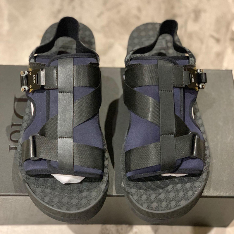 D*or black oblique neoprene sandals