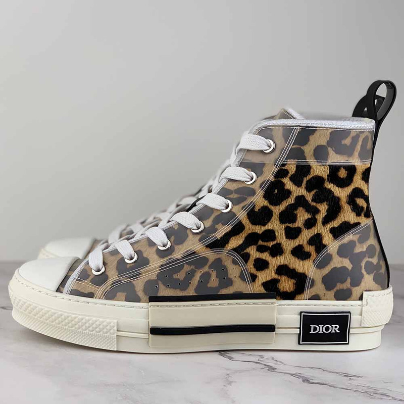 D*or "b23" high-top sneakers with leopard print