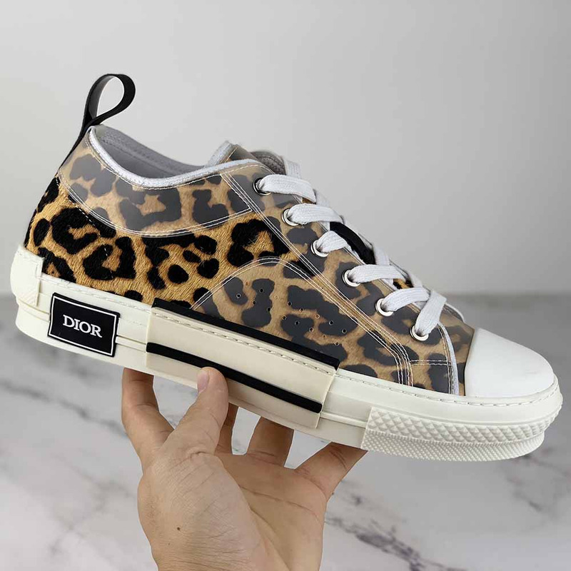 D*or "b23" low-top sneakers with leopard print