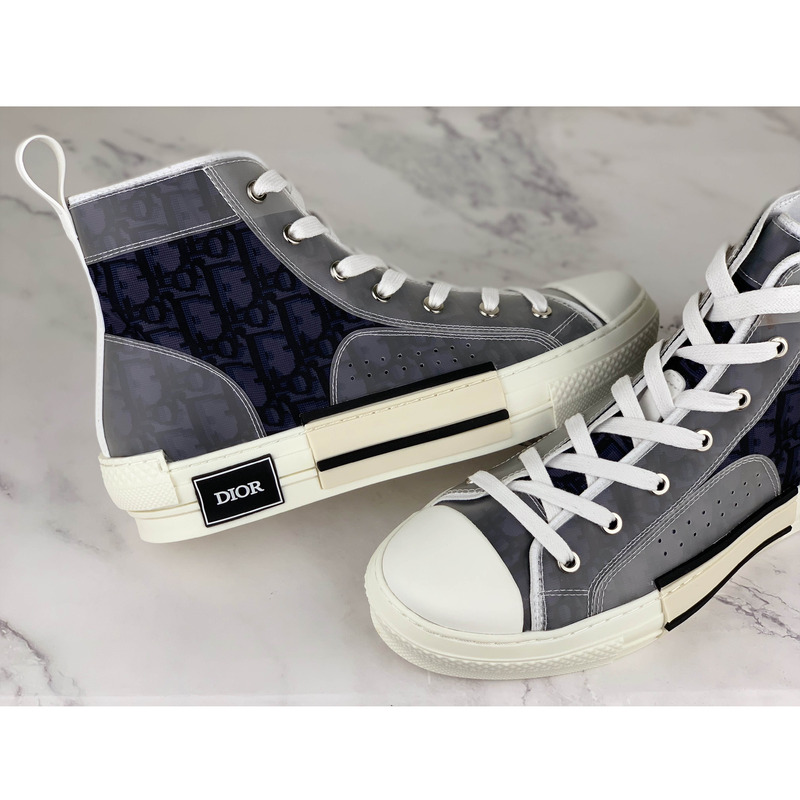 D*or "b23" high top navy blue safari D*or oblique sneaker