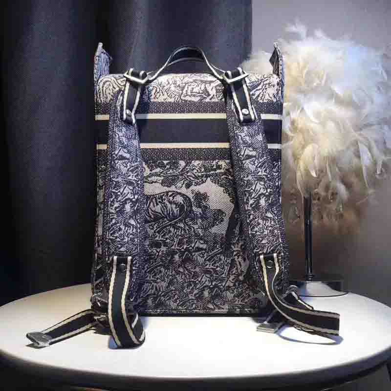 D*or embroidered canvas backpack in blue