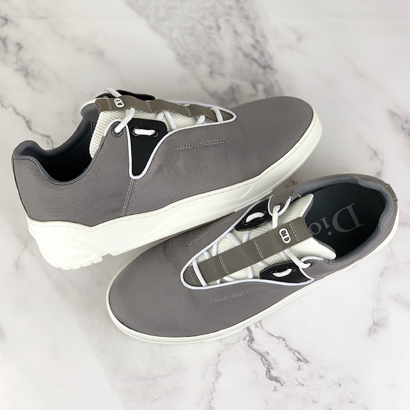 D*or "b17" sneaker in grey canvas and black calfskin