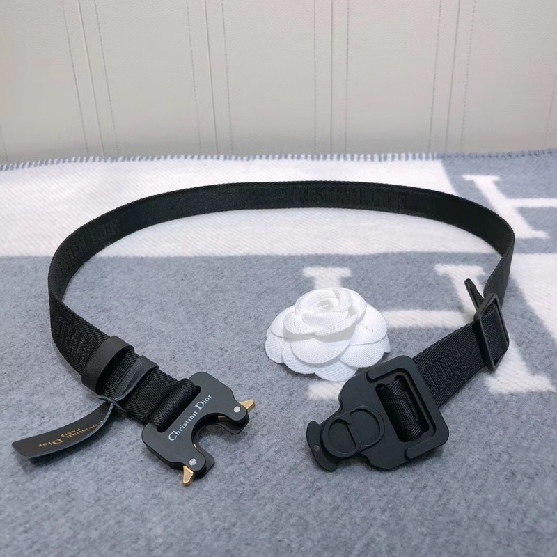 D*or black cotton canvas belt