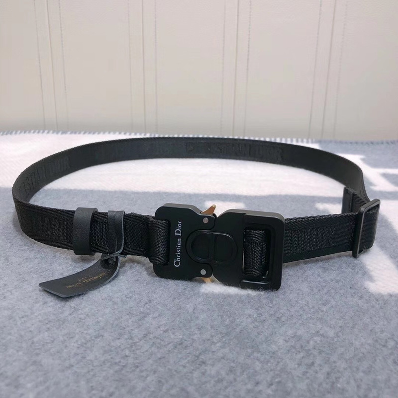 D*or black cotton canvas belt