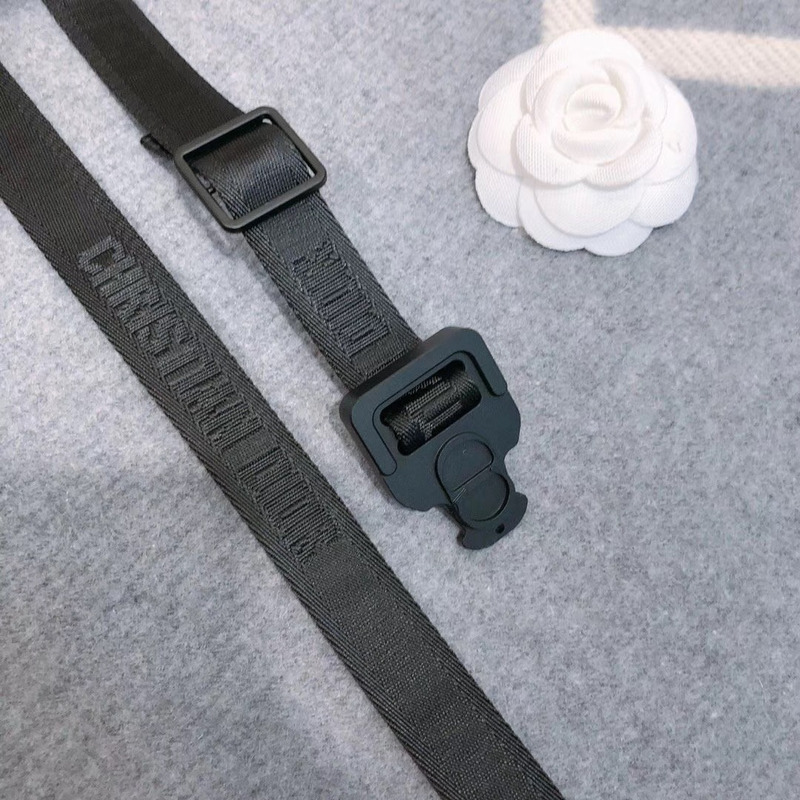 D*or black cotton canvas belt