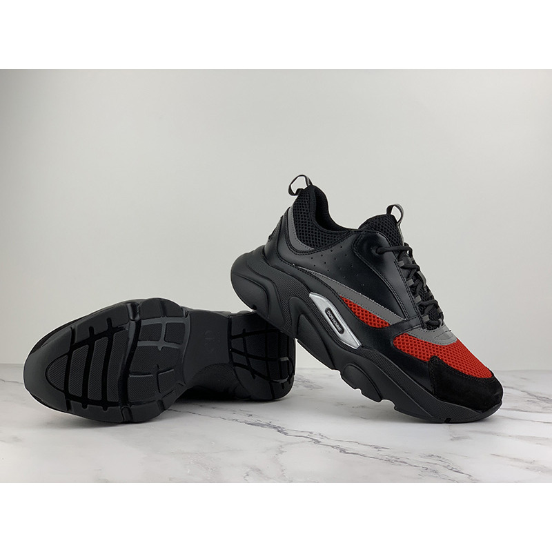 D*or "b22" sneaker in red knit and black calfskin