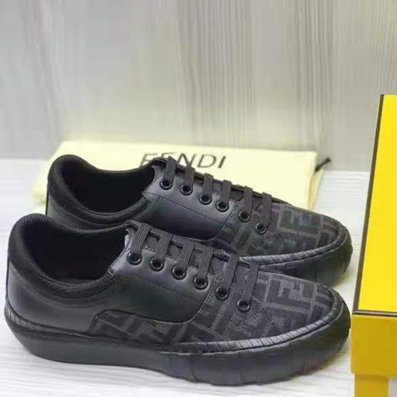 F**di black fabric low-tops sneaker