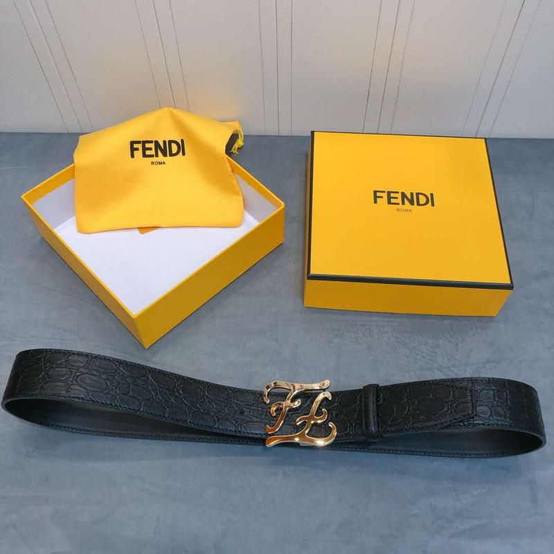 F**di leather belt with ff buckle