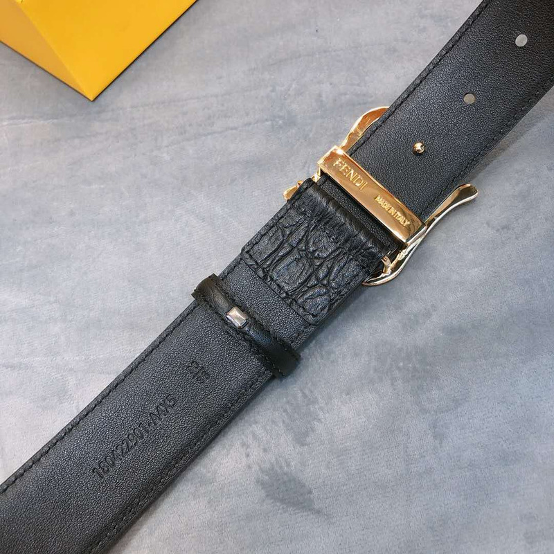 F**di leather belt with ff buckle