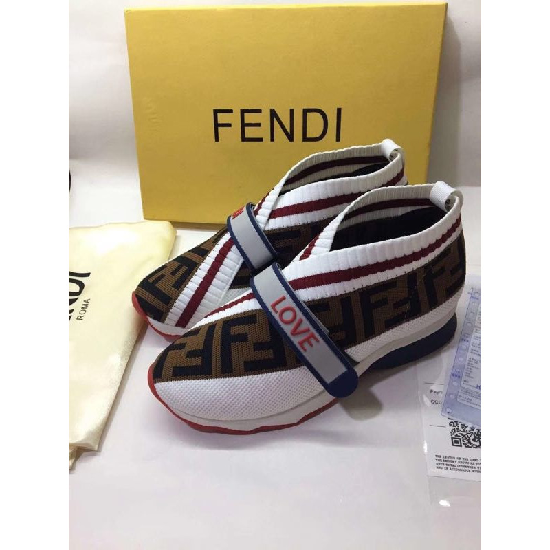 F**di white fabric sneakers