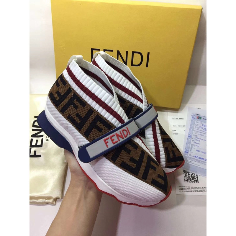 F**di white fabric sneakers