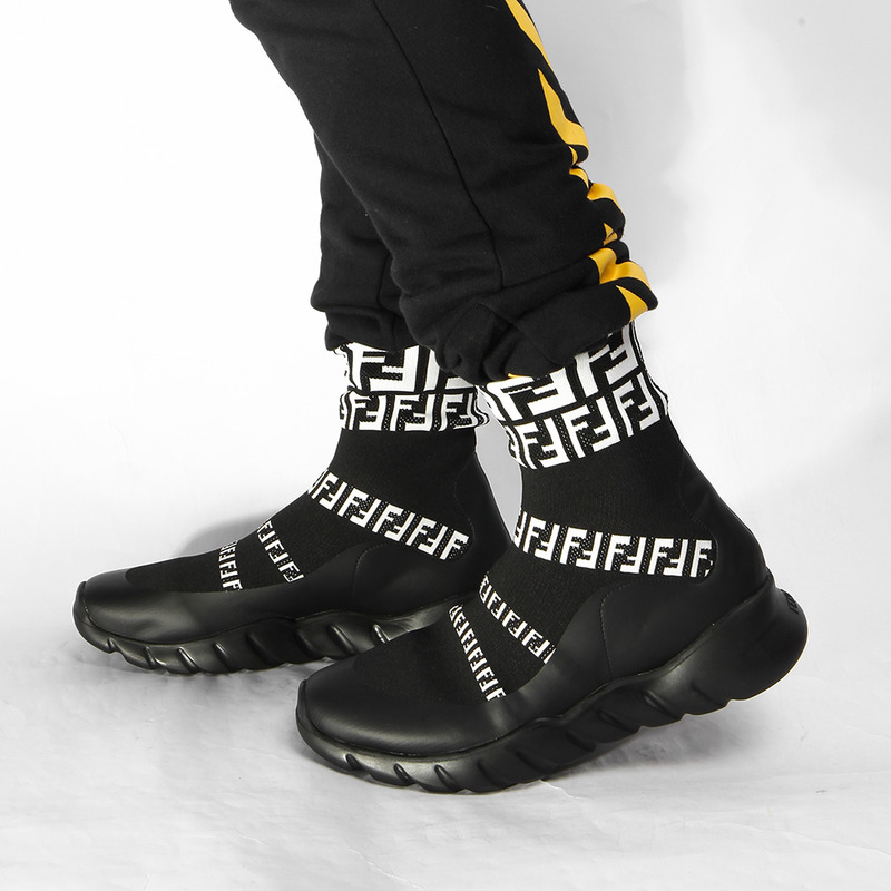 F**di logo knit sock sneakers(black)