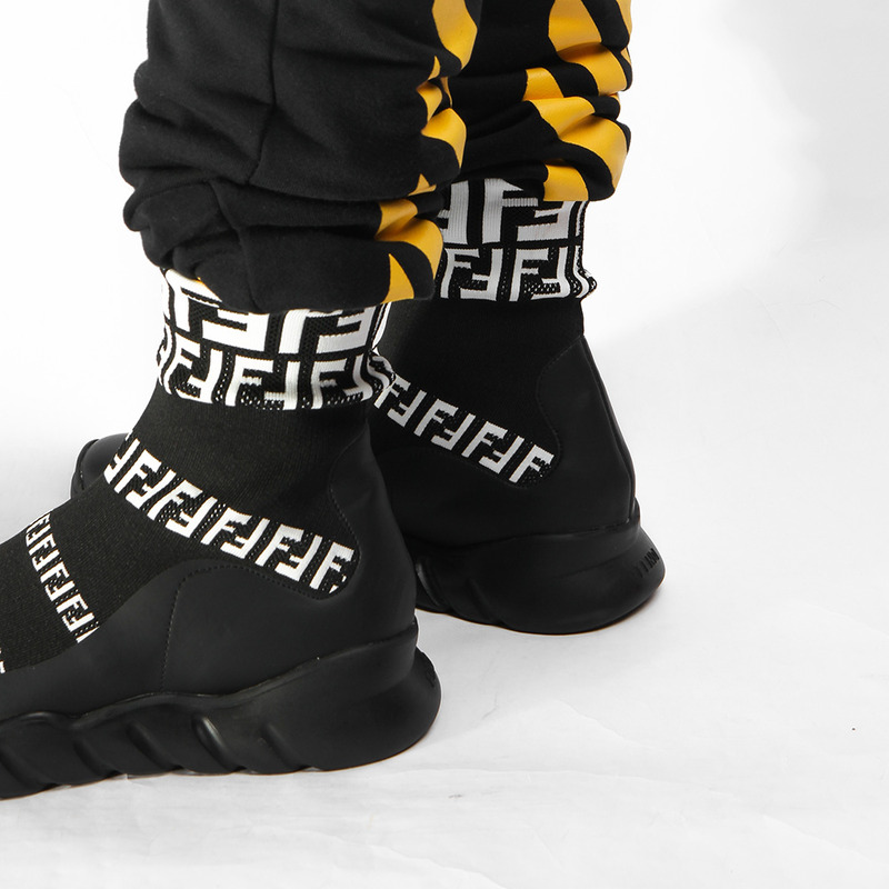 F**di logo knit sock sneakers(black)