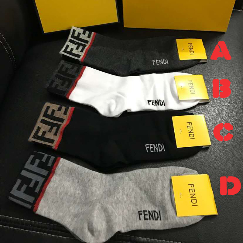 F**di yellow stretch cotton socks