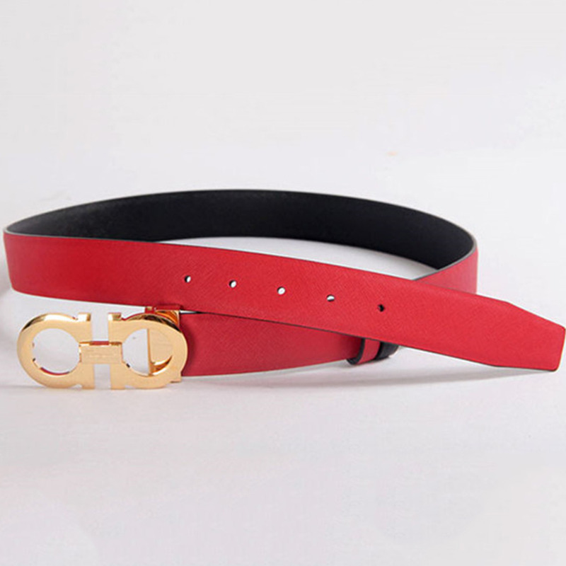 Ferragamo belt Small Gold buckle Red Black