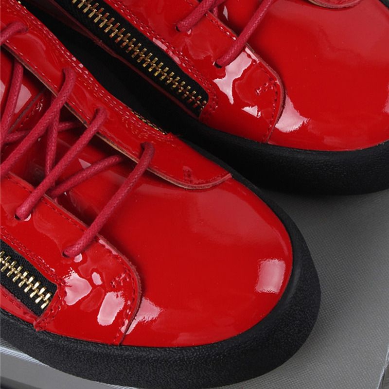 Giuseppe Zanotti Kriss Patent Leather High Top Red Sneakers