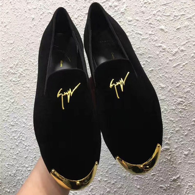 Guiseppe Zanotti Black Sneakers With Golden Toe