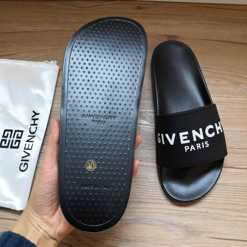 Givenchy Logo-Print Rubber Slides Sandals