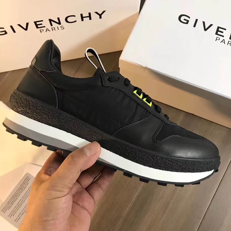 Givenchy New Runner Sneakers in Black Leather and Nylon