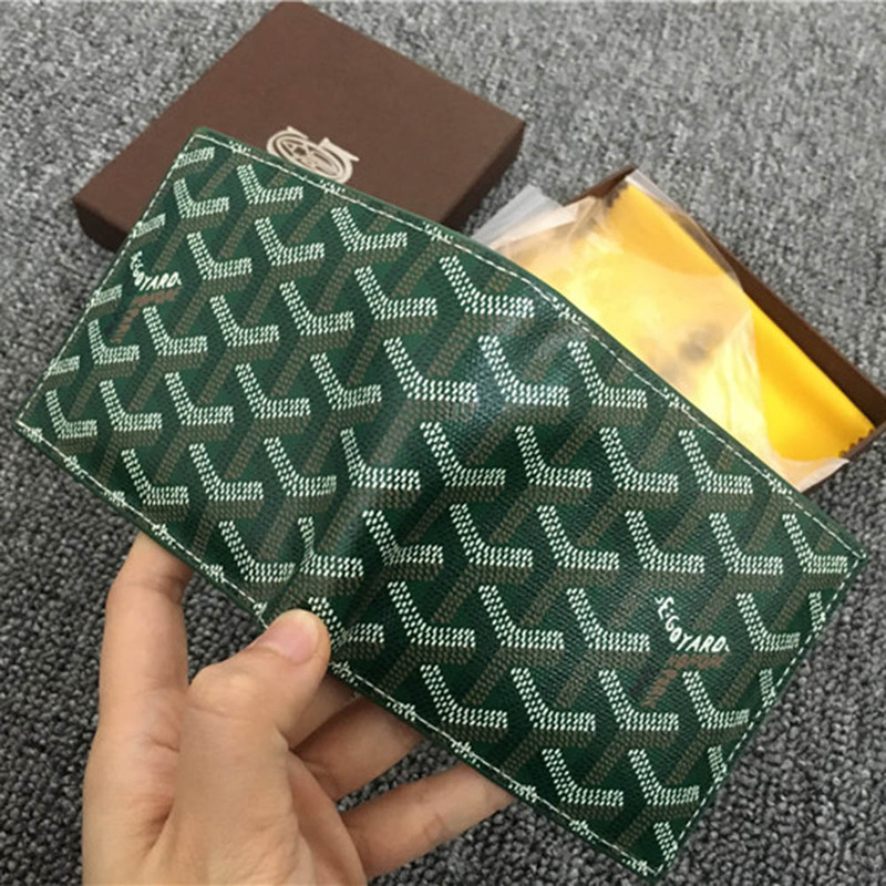 Go*ard short 6 card slots billfold wallet green