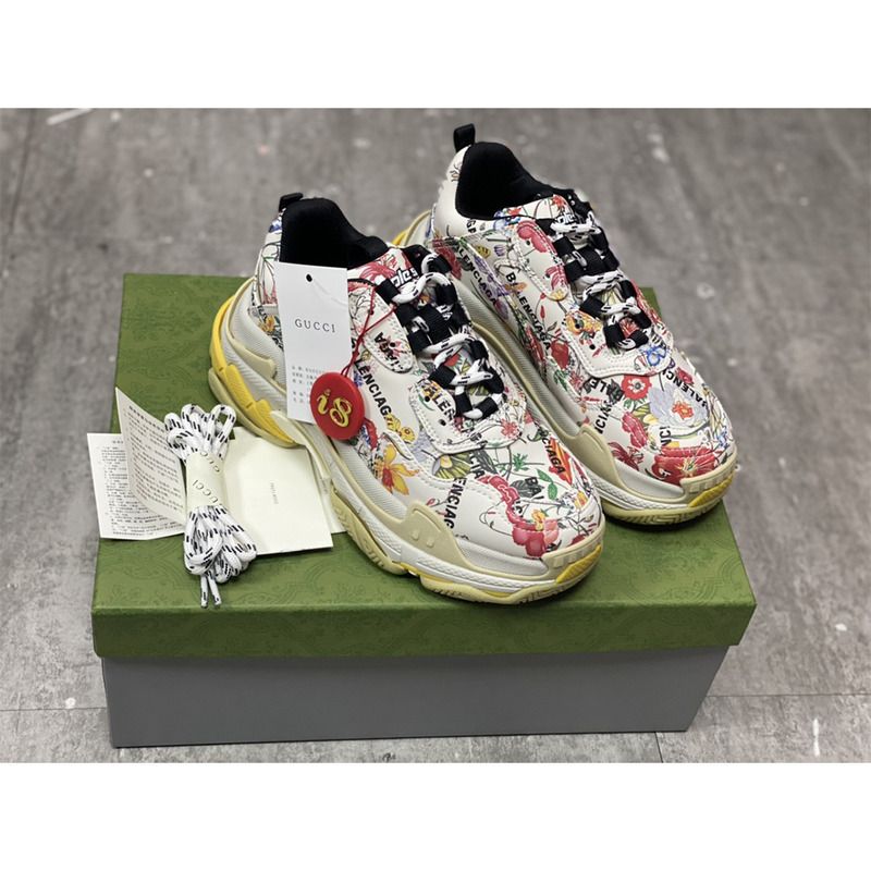 G*u*i men''s the hacker project triple s flora print sneaker