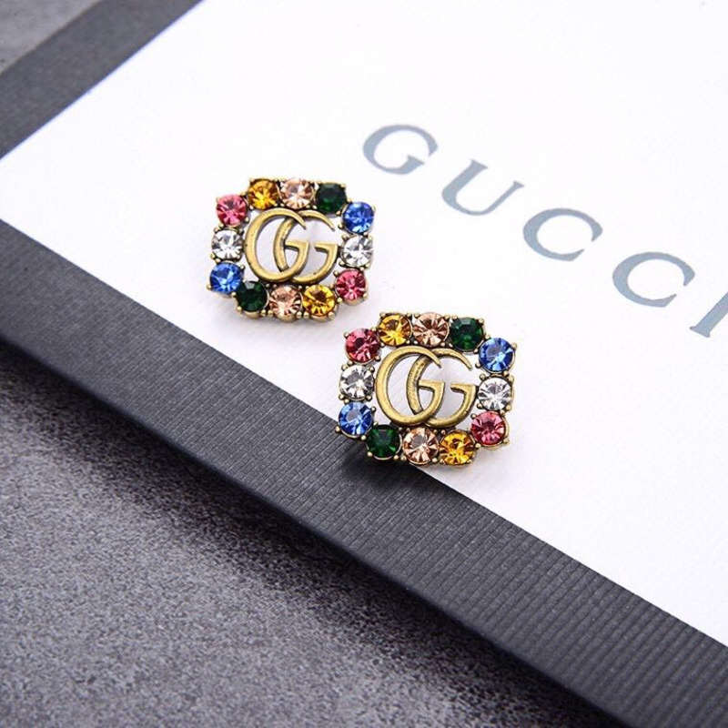 crystal G*u*i marmont stud earrings