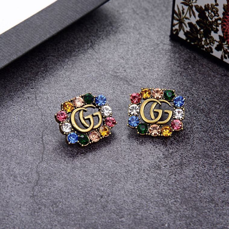 crystal G*u*i marmont stud earrings